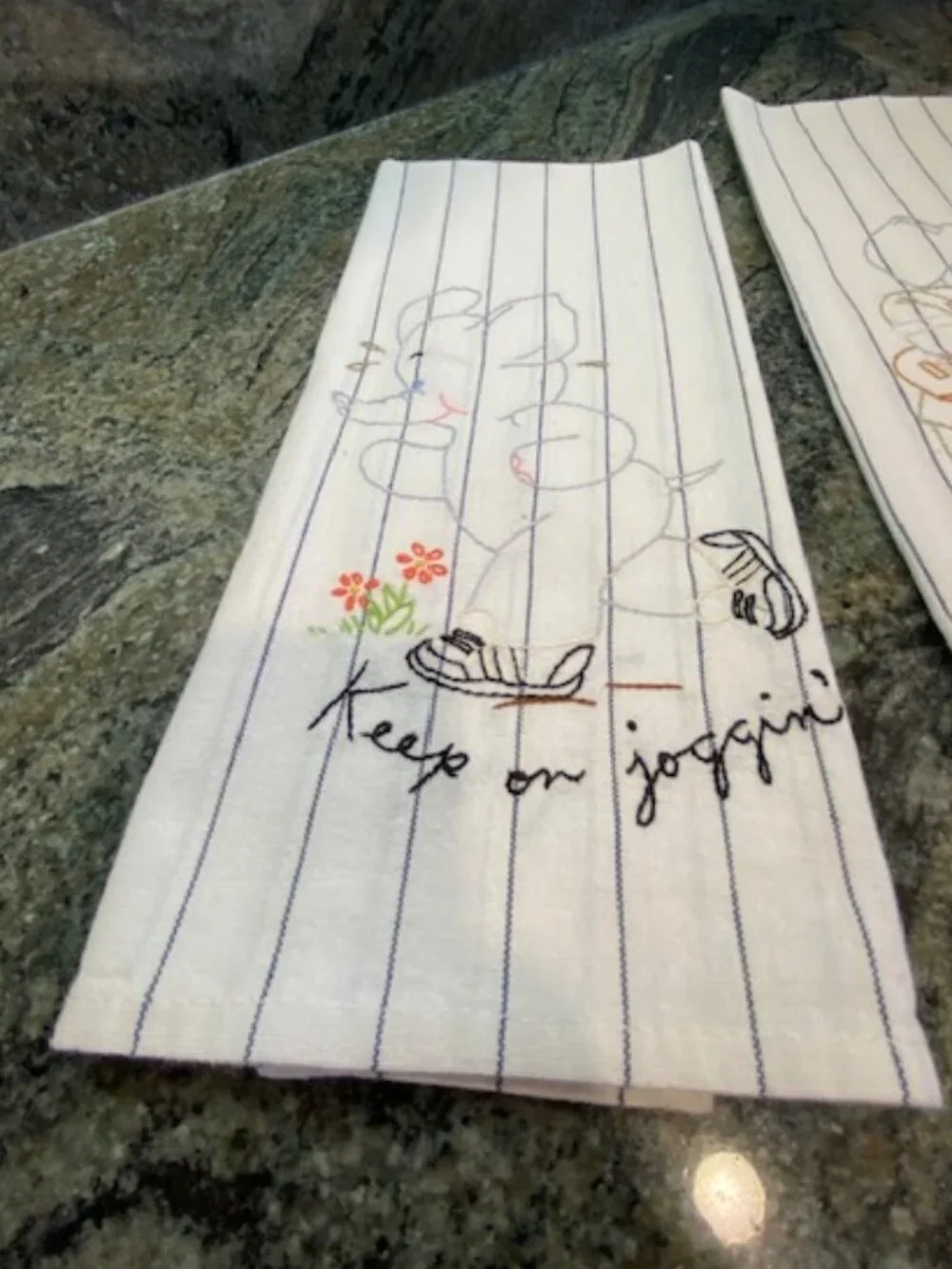 Vintage Embroidered Elephant Kitchen Towels Set of 3